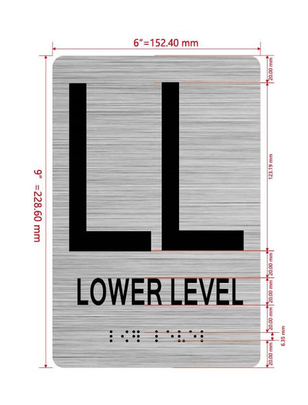 FLOOR LL LOWER LEVEL Hpd Sign