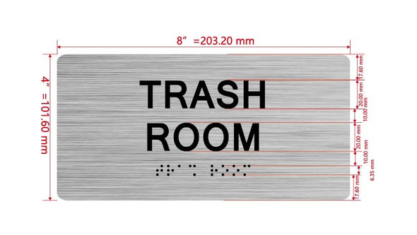 TRASH ROOM Hpd Sign