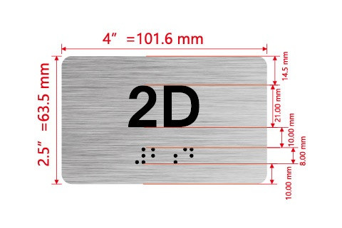 APT# 2D SILVER Ada Sign