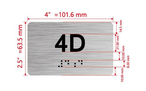 APT# 4D SILVER Hpd Sign