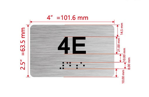 APT# 4E SILVER Hpd Sign