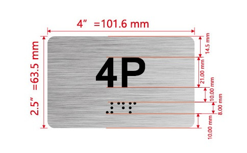 APT# 4P SILVER Ada Sign