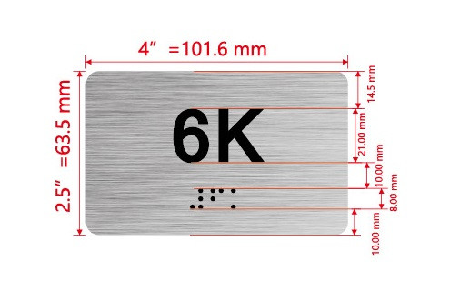 APT# 6K SILVER Hpd Sign