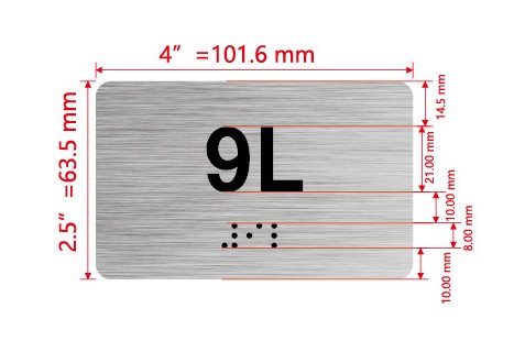 APT# 9L SILVER Hpd Sign