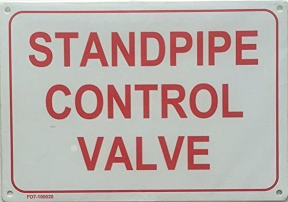 SIGNS STANDPIPE CONTROL VALVE SIGN (,ALUMINUM SIGNS