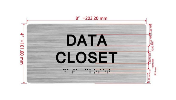 The Data Closet Sign with Raised Letters & Grade 2 Hpd Sign