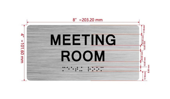 The Meeting Room Sign with Raised Letters & Grade 2 Hpd Sign