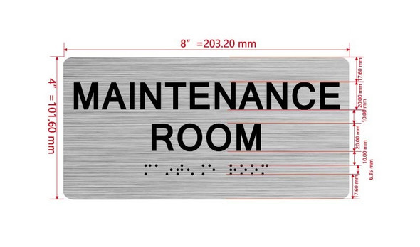 The Maintenance Room with Raised Letters & Grade 2 Hpd Sign