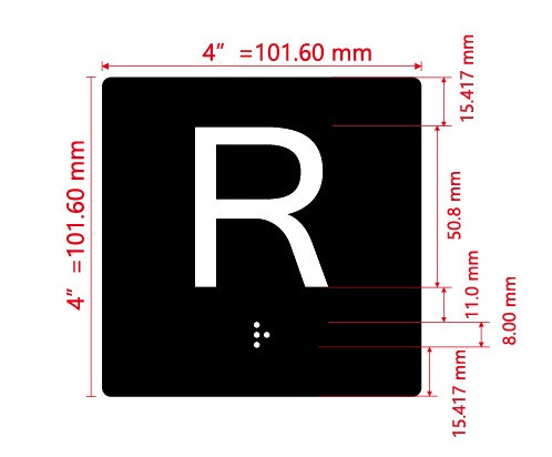 R Sign with Raised Letters Hpd Sign