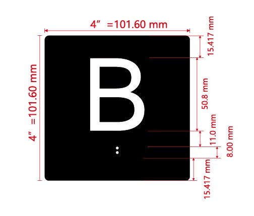 B Sign with Raised Letters Hpd Sign