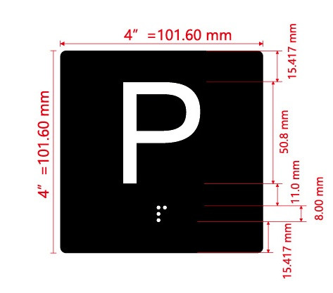 P Sign with Raised Letters Safety Sign
