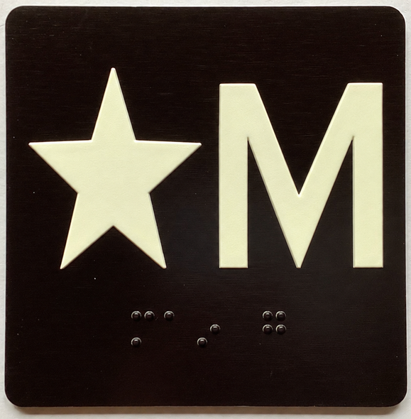 Star M Sign with Raised Letters Sign
