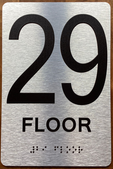 Floor 30 Sign with Raised Letters Sign