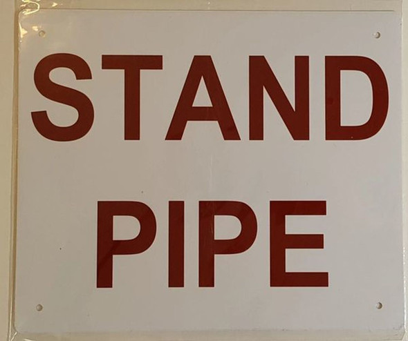 STANDPIPE SIGN (ALUMINUM SIGNS 10X12, WHITE)-(ref062020)