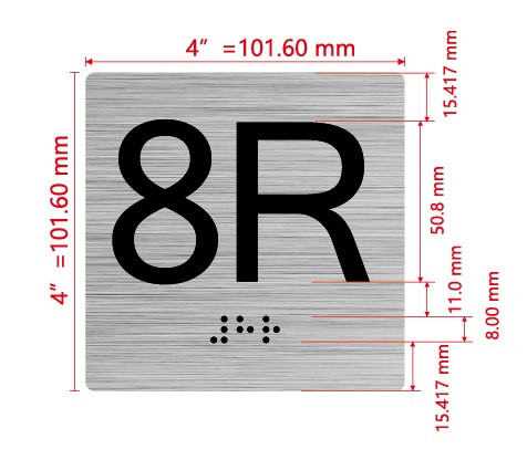8R Elevator Jamb Plate Hpd Sign
