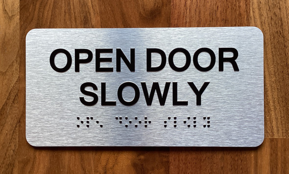 Open Door Slowly With Raised Letters Hpd Sign