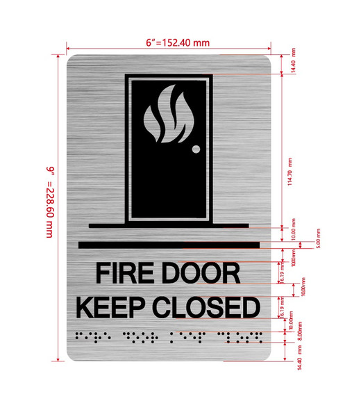 Fire Door Keep Closed With Sign with Raised Letters Hpd Sign
