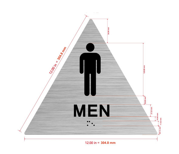 Men Restroom With Sign with Raised Letters Hpd Sign
