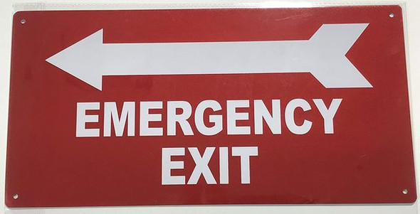 SIGNS EMERGENCY EXIT LEFT SIGN- REFLECTIVE !!!