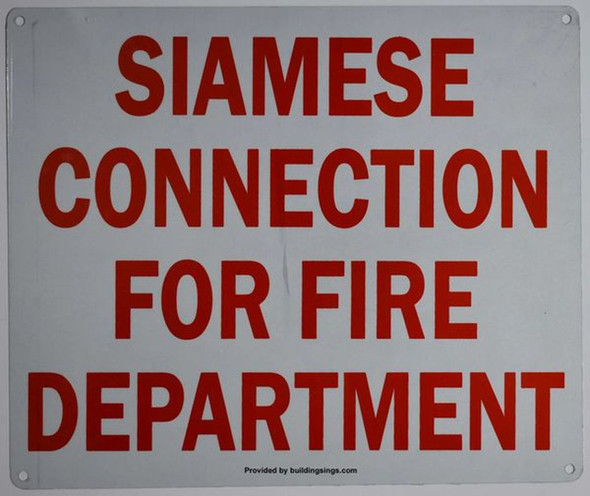 SIGNS SIAMESE CONNECTION FOR FIRE DEPARTMENT SIGN