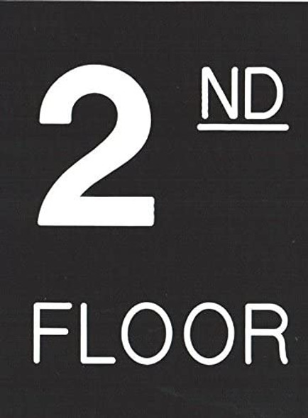 Floor number two (2) sign Engraved