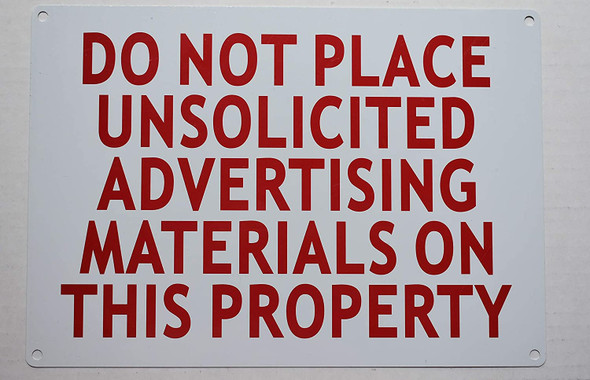 DO NOT PLACE UNSOLICITED ADVERTISING MATERIAL