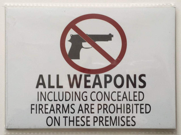 ALL WEAPONS INCLUDING CONCEALED FIREARMS ARE