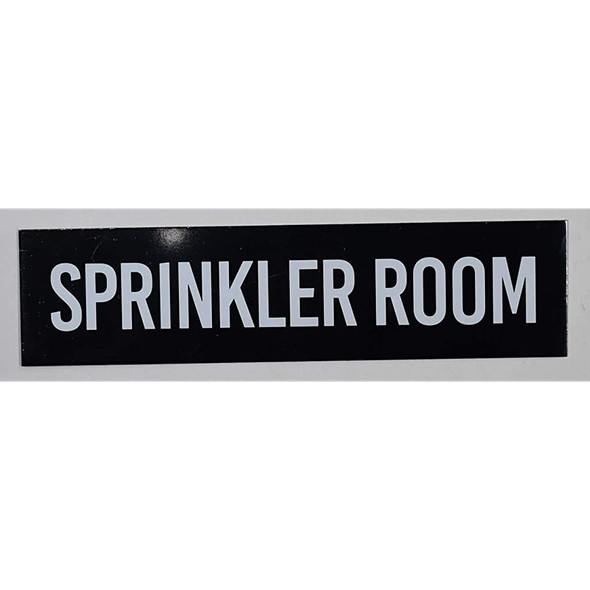 Sprinkler Room Sign (Black,Aluminum, 2 X7.75,