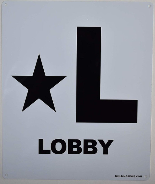 Star Lobby Floor Sign (White, Rust