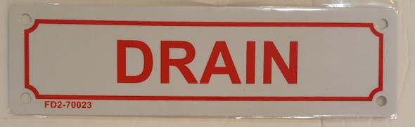 SIGNS DRAIN SIGN (WHITE, ALUMINUM SIGNS 2X7)-(ref062020)