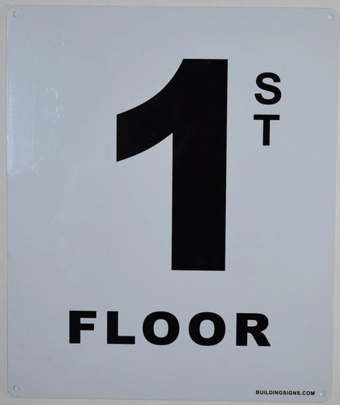 1ST Floor Sign (White, Rust Free