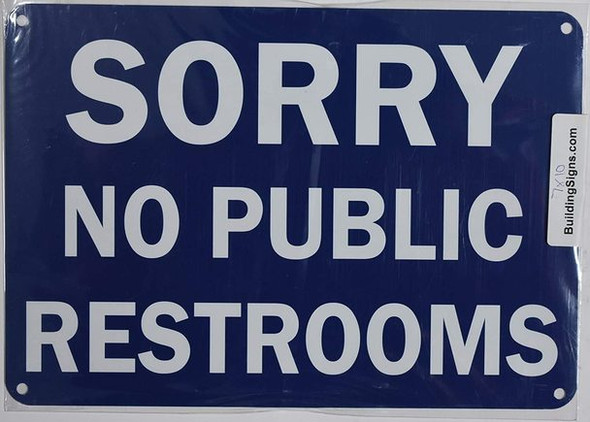SIGNS NO Public Restroom Sign (Aluminium, Blue/White,Size