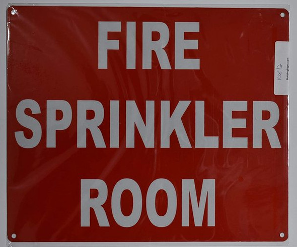 SIGNS FIRE Sprinkler Room Sign (Red, Reflective,