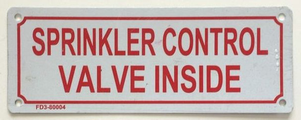 SIGNS Sprinkler Control Valve Inside Sign (Aluminium
