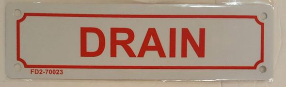 SIGNS DRAIN SIGN (ALUMINUM SIGNS 2X7) (White)-(ref062020)