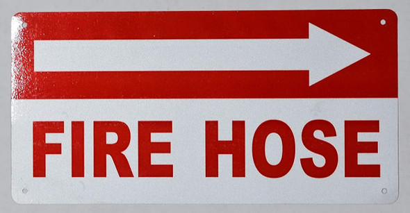 FIRE Hose Right Arrow Sign (White,