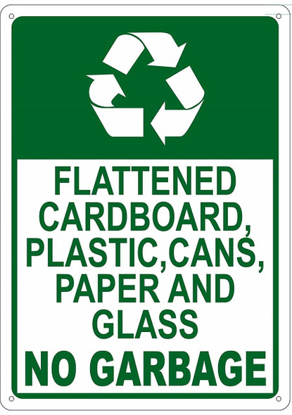 SIGNS FLATTENED CARDBOARD AND PAPER NO GARBAGE