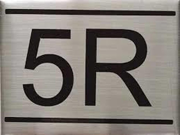 SIGNS APARTMENT NUMBER SIGN -5R -BRUSHED ALUMINUM