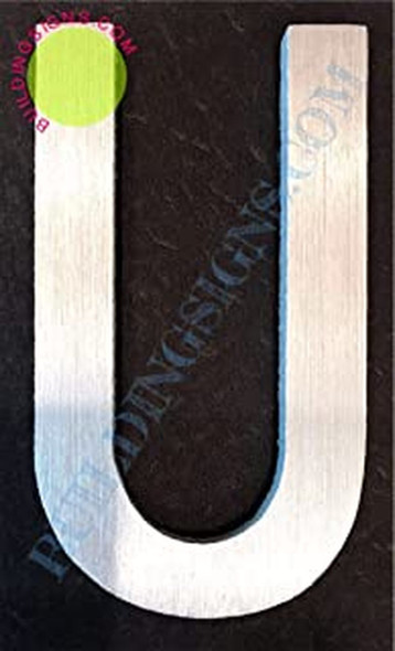 SIGNS Aluminum Letter U Sign (Brush Silver,Double
