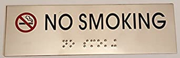 NO SMOKING SIGN - BRAILLE-STAINLESS STEEL