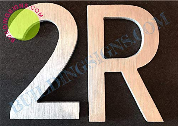 SIGNS Apartment Number 2R Sign (Brush Silver,Double