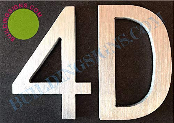 SIGNS Apartment Number 4d Sign (Brush Silver,Double