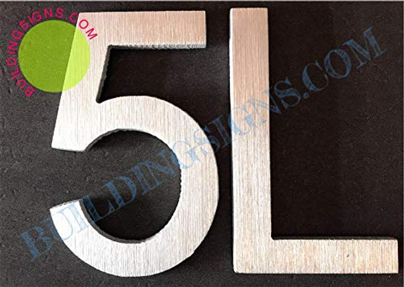 Apartment Number 5L Sign (Brush Silver,Double