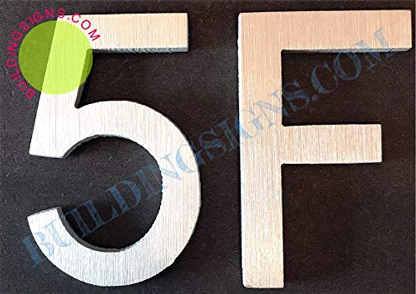 SIGNS Apartment Number 5F Sign (Brush Silver,Double