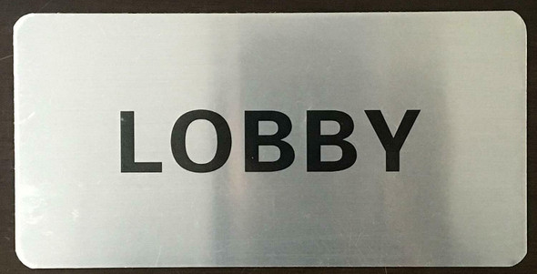 Lobby Floor Sign (Brush Aluminium, 5X8)-The