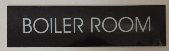 Boiler Room Sign (Black Aluminum,2 X7.75,