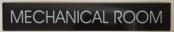 SIGNS Mechanical Room Sign (Black Aluminum 2X11.75)-(ref062020)