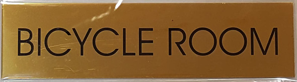 SIGNS BICYCLE ROOM SIGN - Gold BACKGROUND
