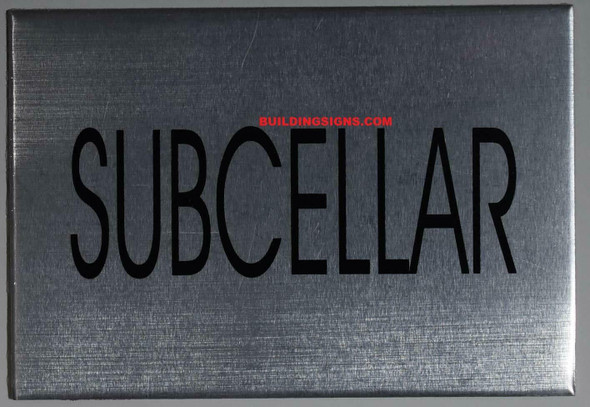 SIGNS SUBCELLAR Floor Sign (Silver, Aluminium, 4X5.75