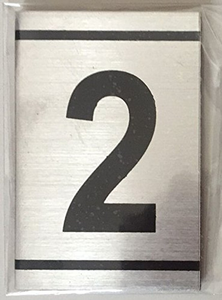 NUMBER SIGN -2 -BRUSHED ALUMINUM (2.25X1.5,